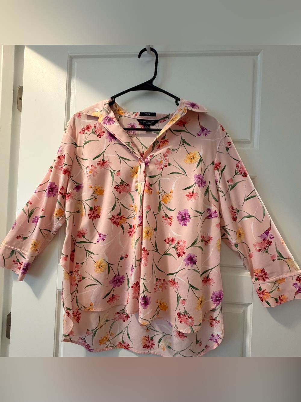 PAIGE Pink Floral-Print Petite Blouse